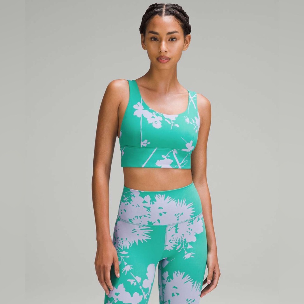 Lululemon Align Bra Light Support Blossom Silhouette Lilac Smoke Kelly Green 2